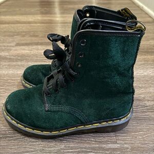 Vintage Dr. Doc Martens Green Suede Boots Made in England Women’s Size 4